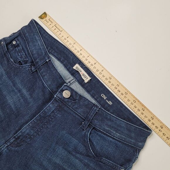 31 WARP + WEFT CDG PARIS CIGARETTE DARK WASH STRETCH JEANS NORDSTROM LIKE NEW 30 - Picture 5 of 9